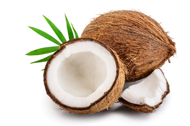 istock coconut with leaves isolated on white background 1136378272