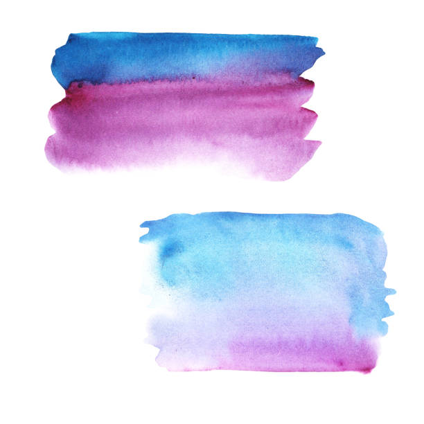 istock illustration  Abstract background watercolor blue and violet color with white background. hand drawn 1136378640