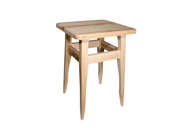 istock Wooden stool isolated on white background close up 1136378667