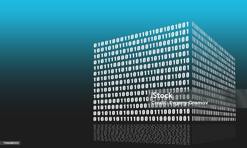 Binary Code Cube Stock Illustration - Download Image Now - Binary Code ...