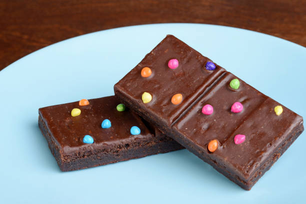 istock closeup chocolate fudge brownies with candy 1136380636