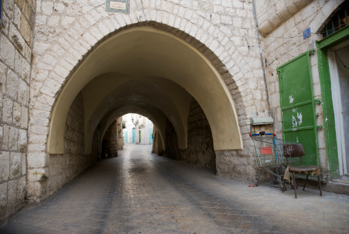 Star Street in the old city of Bethlehem, located in the West Bank of the Palestinian Territories.