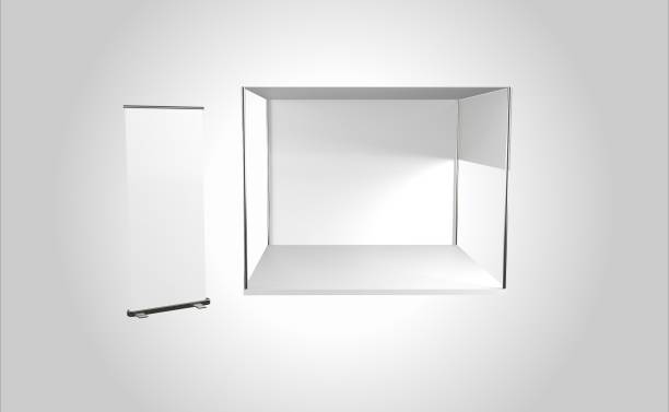 istock Trade show booth and Roll up. Mock up. 3D Render 1136380991