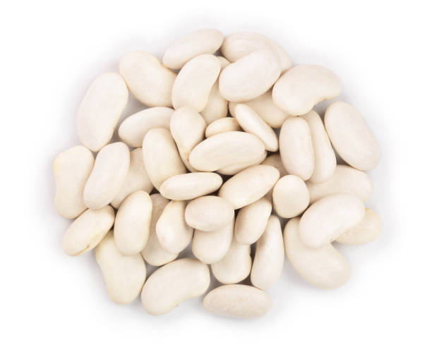 istock white kidney bean isolated on white background. Top view. Flat lay 1136381065