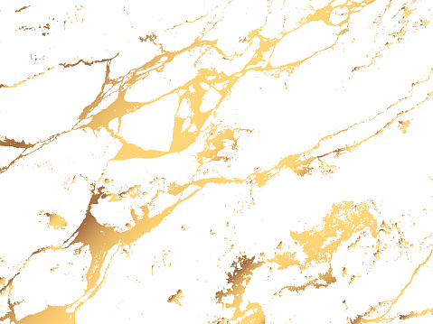 Marble golden stone texture. Vector glittering background with golden decoration. Luxury trendy cover