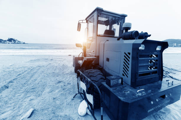 Yellow bulldozer overcome barrier