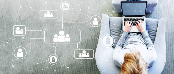 istock Social Connections with man using a laptop 1136383356