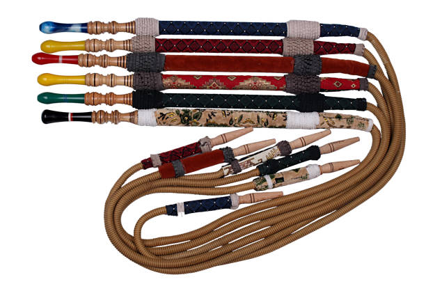 istock Colorful hoses with carpet design of hookah carpet 1136383415