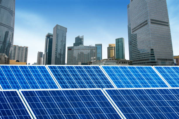 istock Solar and modern shanghai city skyline 1136383717