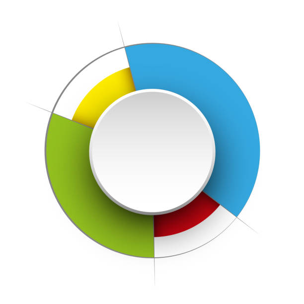 istock Business colorful pie chart template with big circle in the center. Background for your documents, web sites, reports, presentations and infographics 1136383853