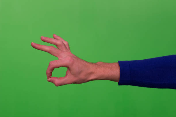 istock hand in ok sign on green background 1136385743
