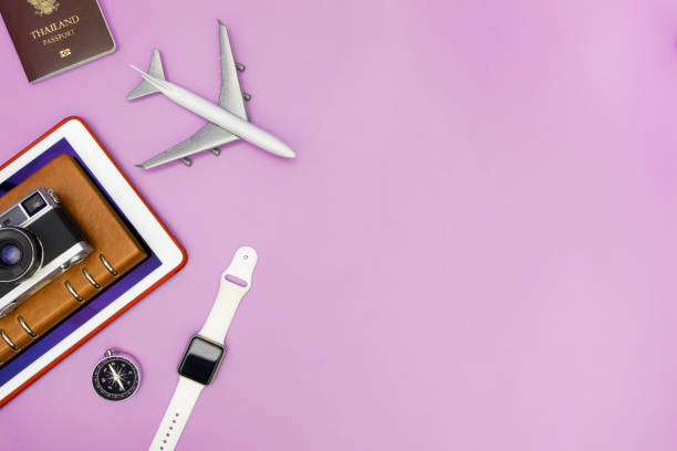 istock vacation travel technolofy gadgets and objects for travel concept 1136387185