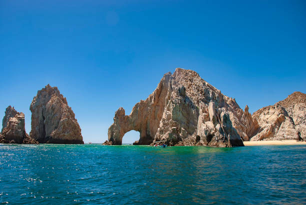 The Arch at Cabo San Lucas is right at the tip of the Baja California Peninsula on Mexico's west coast stock photo