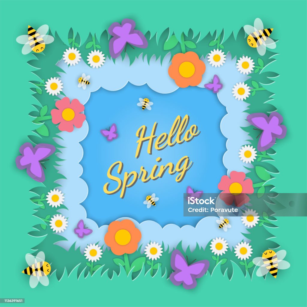 Simple Spring Season Image Vector In Spring Season Concept Stock Illustration - Download Image Now ...