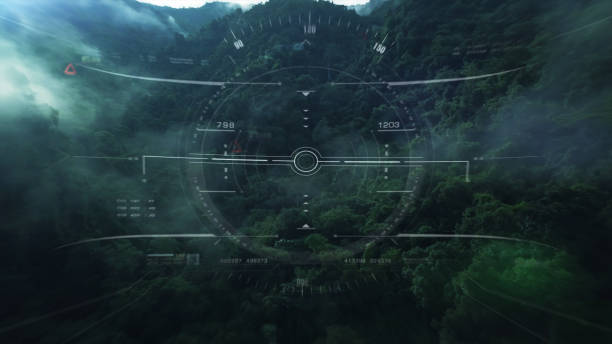 istock View from the fighter plane cockpit head up display 1136394231