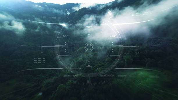 istock View from the fighter plane cockpit head up display 1136394237