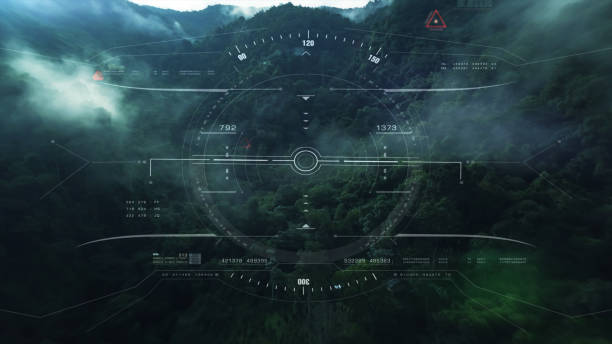 istock View from the fighter plane cockpit head up display 1136394249