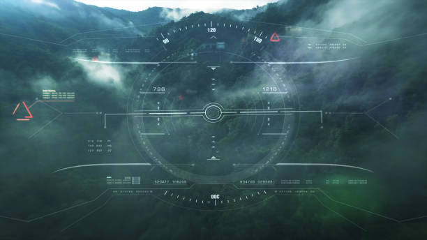 istock View from the fighter plane cockpit head up display 1136394253