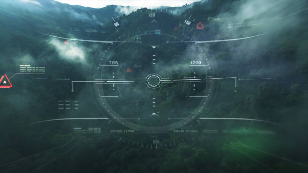 istock View from the fighter plane cockpit head up display 1136394266
