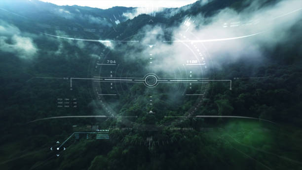 istock View from the fighter plane cockpit head up display 1136394291