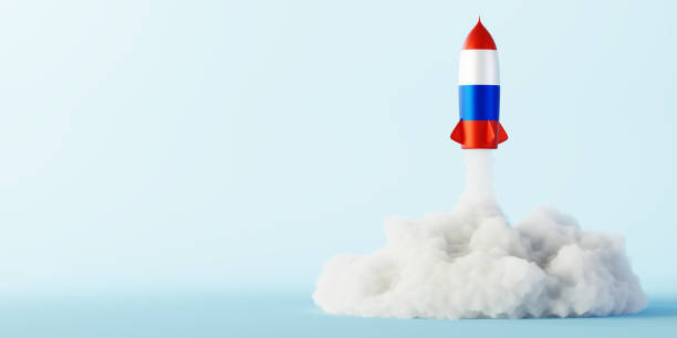istock Russia's space race concept, original 3d rendering 1136395792