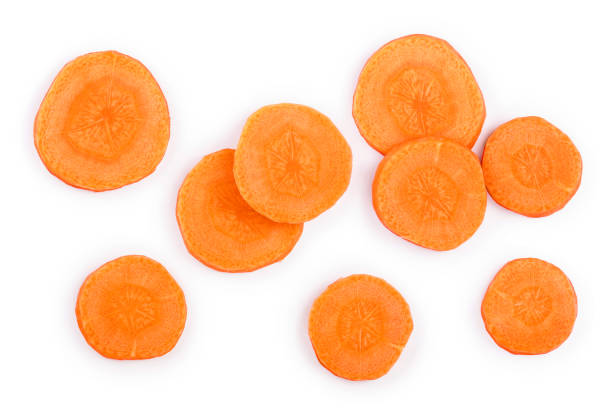 istock Carrot slice isolated on white background. Top view. Flat lay 1136397683