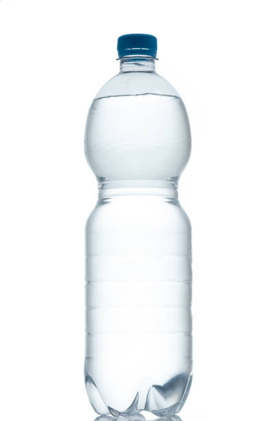 Plastic bootle with mineral water white isolated vertical format