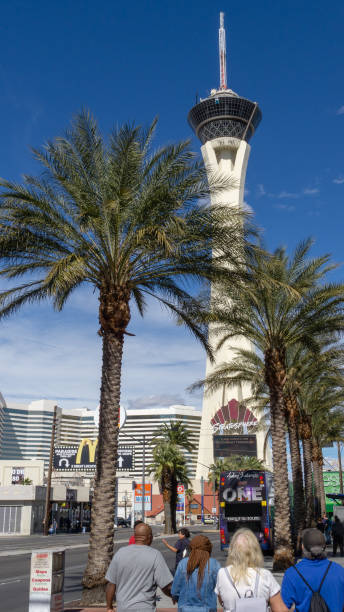 las vegas, nevada, usa, 3 marzo 2019 - the strat - stratosphere foto e immagini stock