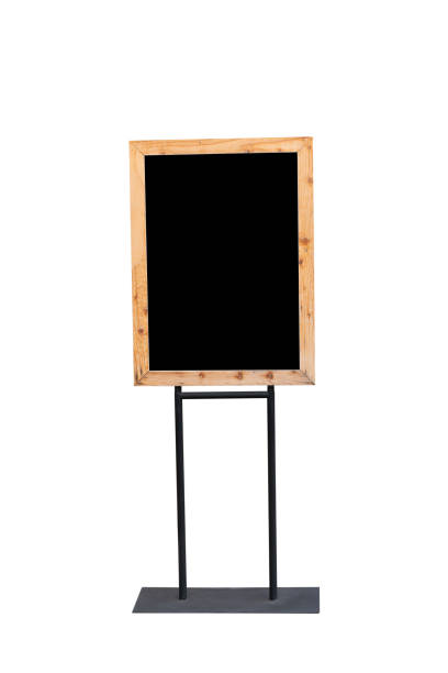 istock wooden vertical sign board with copy space, clipping path. 1136399335