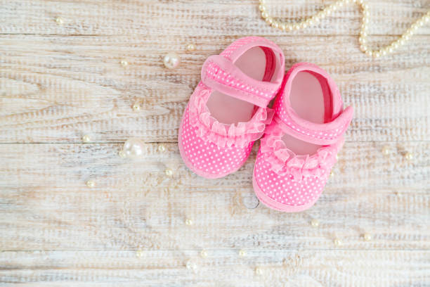 istock Beautiful gentle background, accessories newborn baby. Selective focus. 1136405859