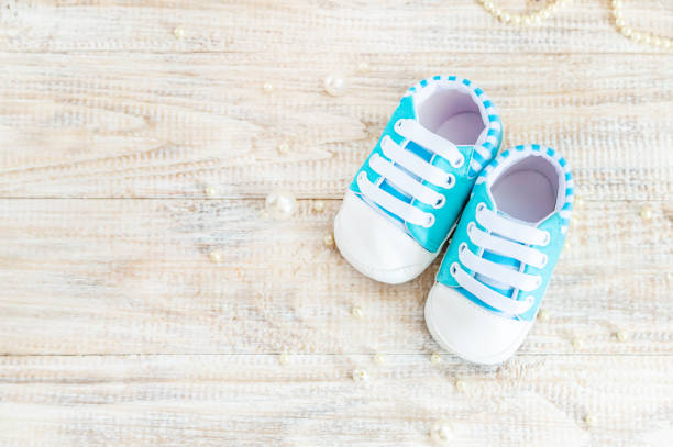 istock Beautiful gentle background, accessories newborn baby. Selective focus. 1136405862