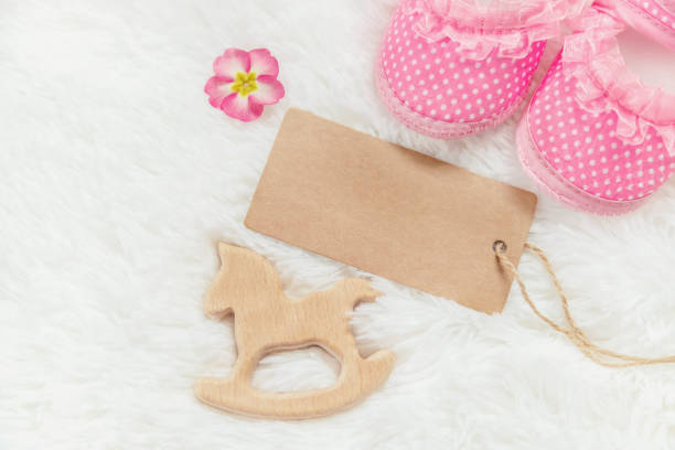 istock Beautiful gentle background, accessories newborn baby. Selective focus. 1136405918