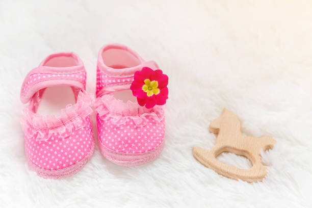istock Beautiful gentle background, accessories newborn baby. Selective focus. 1136405940