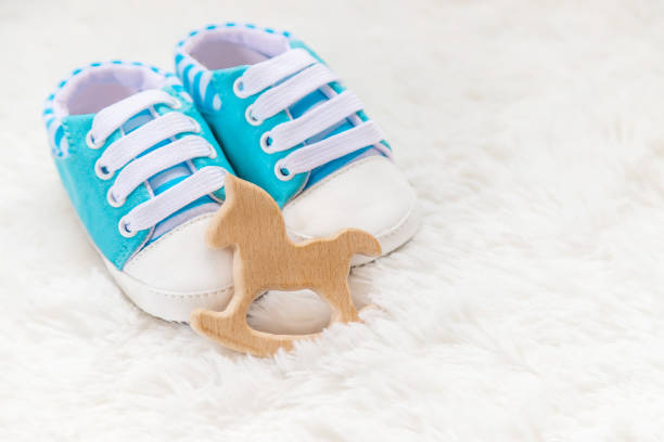 istock Beautiful gentle background, accessories newborn baby. Selective focus. 1136405981