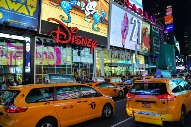 紐約市時代廣場附近的繁忙街道 - times square billboard 個照片及圖片檔