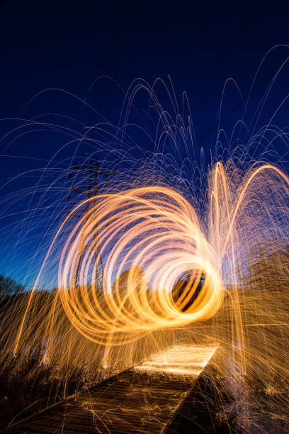 istock Steel sparks spinning Surrey England 1136411418