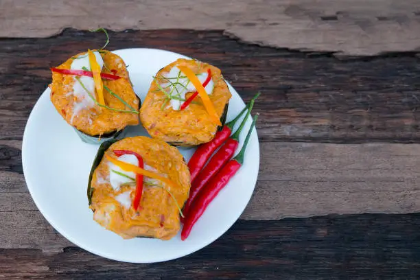 Photo of Steamed fish curry popular in Thailand.