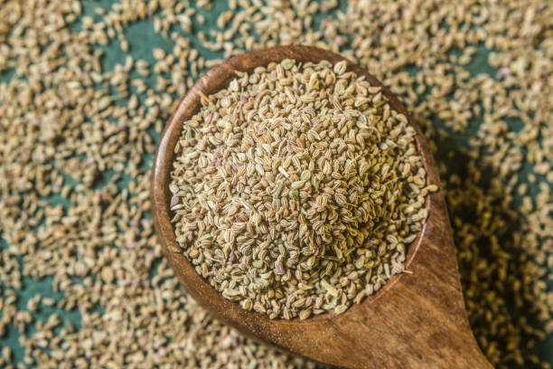istock Ajwain seeds in a wooden spoon 1136413781