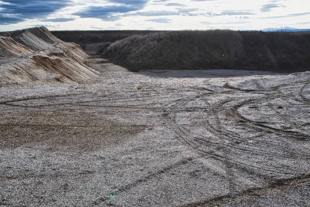 istock sandtracks in the quarry 1136413824
