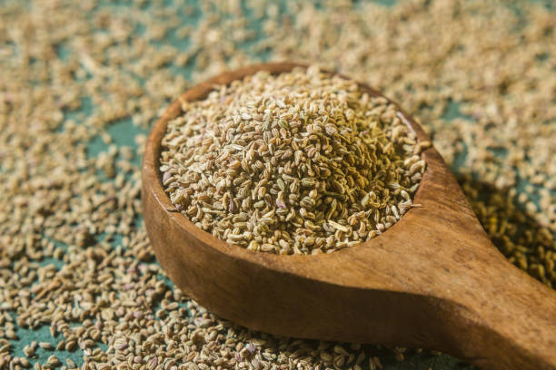 istock Ajwain seeds in a wooden spoon 1136414657