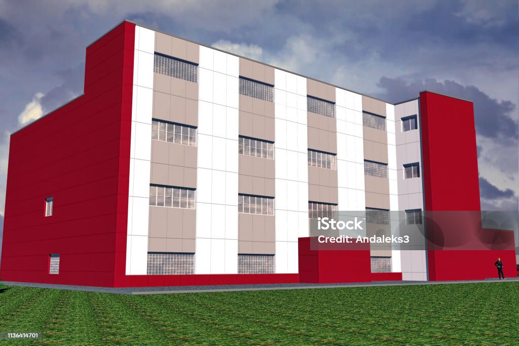 Simple Models Render 3d Render Building Simple Geometry Model Stock Photo - Download Image ...