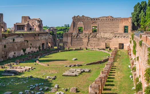 The Palatine Stadium in the Roman Forum. Rome, Italy.