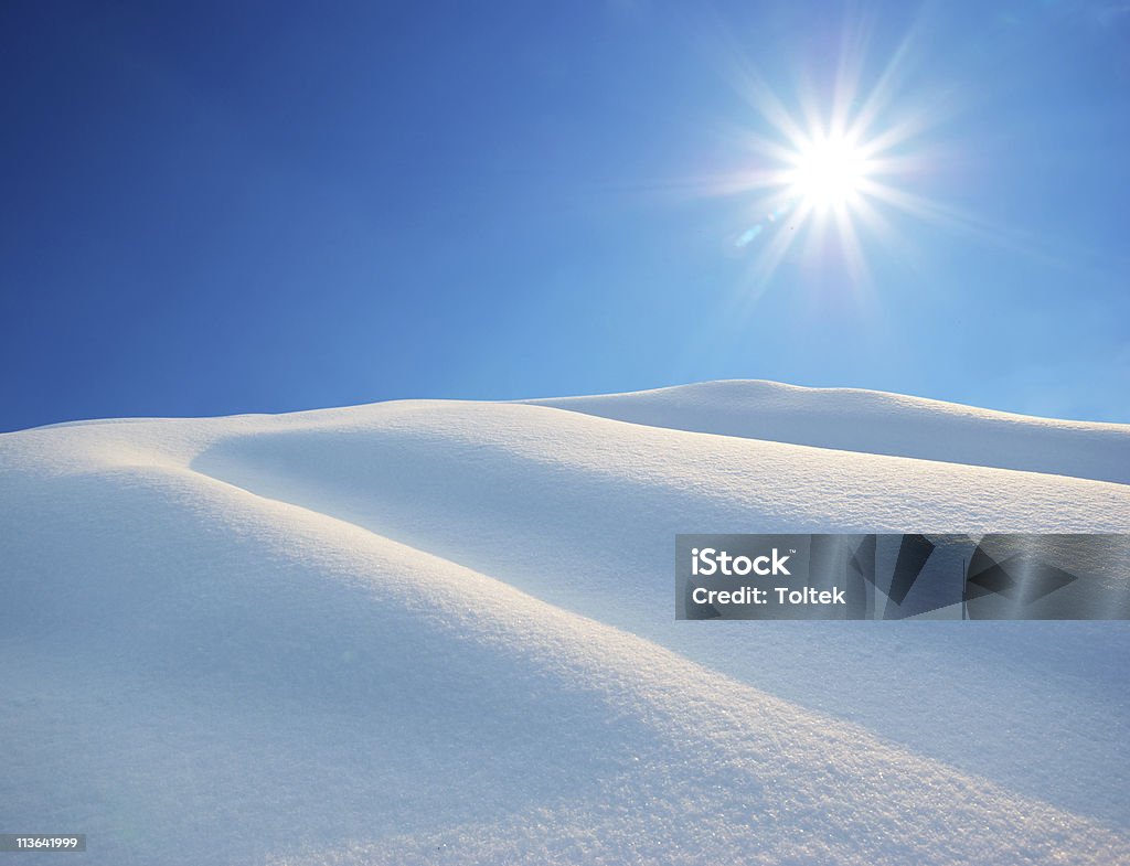 Snow hills Snow hills. Nature composition. Agricultural Field Stock Photo