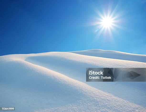 Snow Hills Stock Photo - Download Image Now - Agricultural Field, Beauty In Nature, Blue