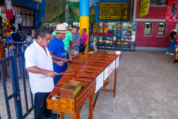 Marimba Musicians at Chiapas Tuxtla Gutiérrez, Mexico - July 29, 2018 : Marimba musicians playing music as a duet at Tuxtla Gutierrez, Chiapas, Mexico marimba stock pictures, royalty-free photos & images