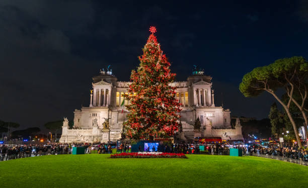 istock Piazza Venezia in Rome during Christmas 2018, with the new 