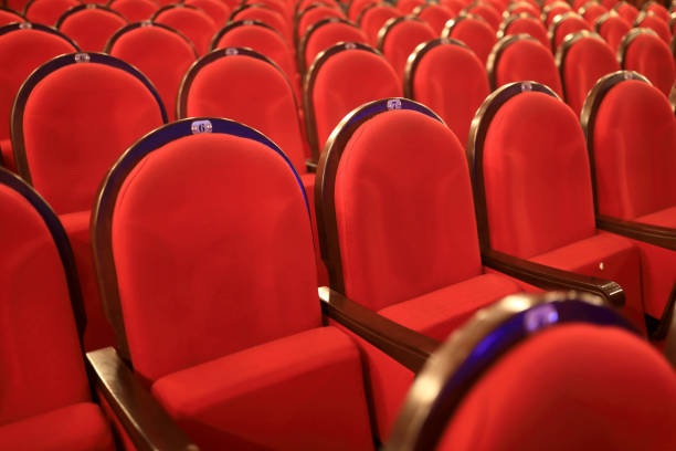 istock Details of row red chairs 1136421265
