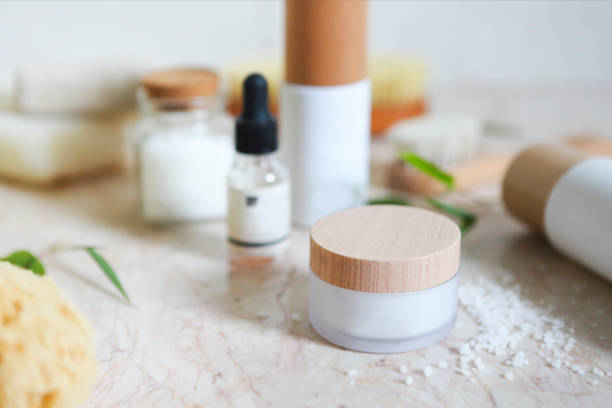 istock Face cream, serum, lotion, moisturizer and sea salt 1136422399
