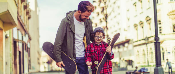 istock Boy and his father spending time together 1136427700