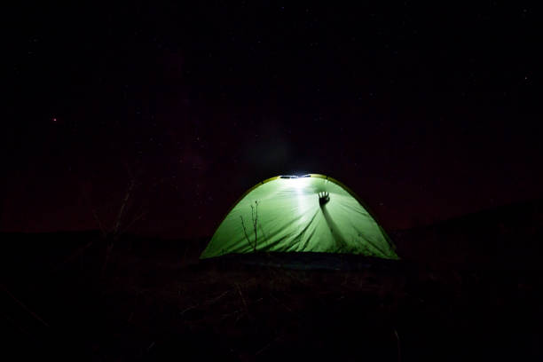 istock Long exposure of tent camp 1136429446